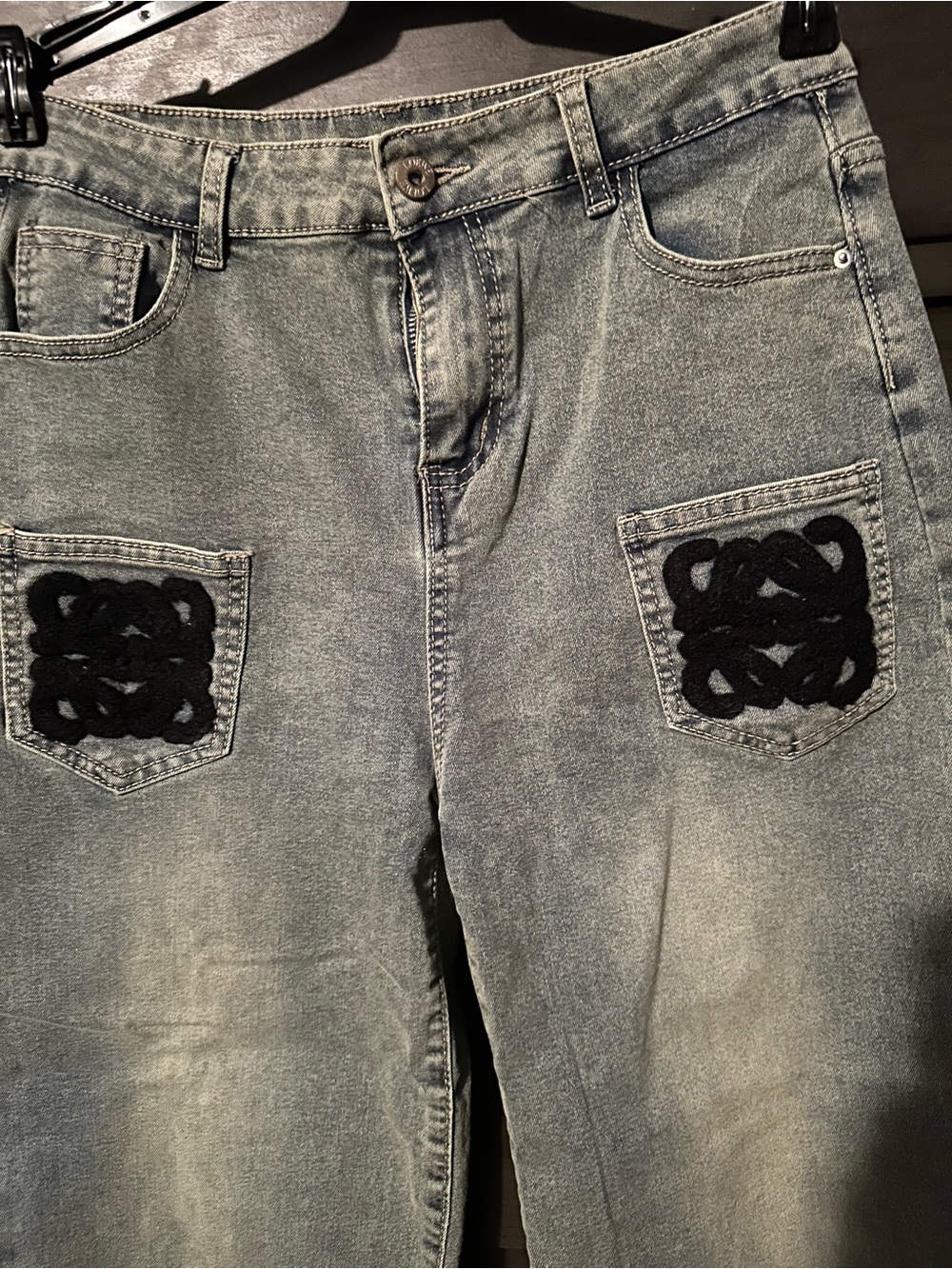 Women's Denim Jeans with embroidered logo - Picture 2 of 4